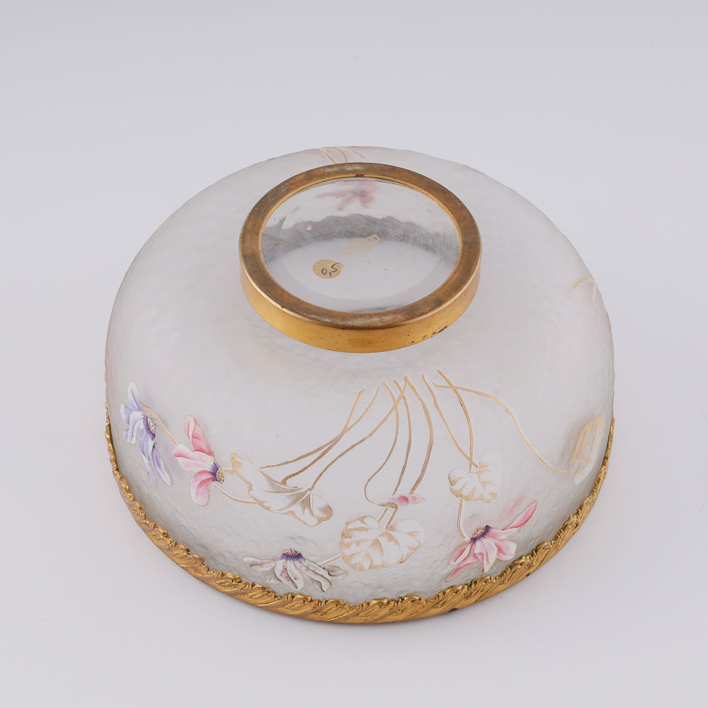 Old Paris matted glass vase with floral motifs