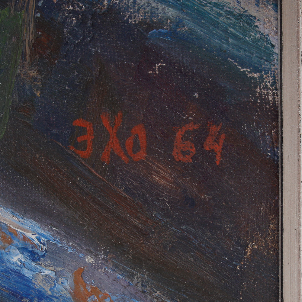 Oil on canvas painting "In a Bus" by Eduard I. Horoshiy (Хороший Эдуард Ильич)