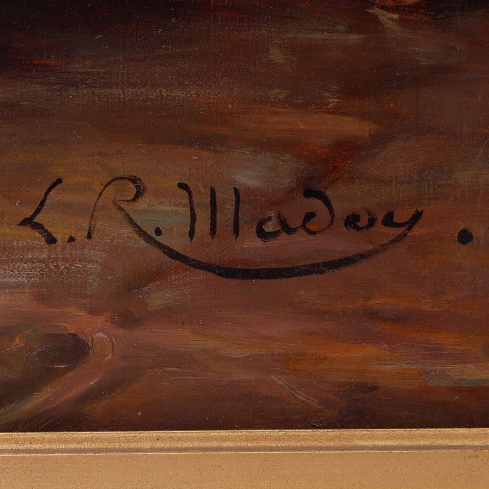 Lienzo de género que representa a mosqueteros en una taberna.