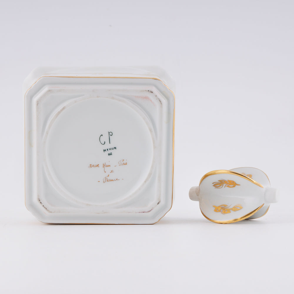 Antique Empire style gold painted porcelain cigar ashtray