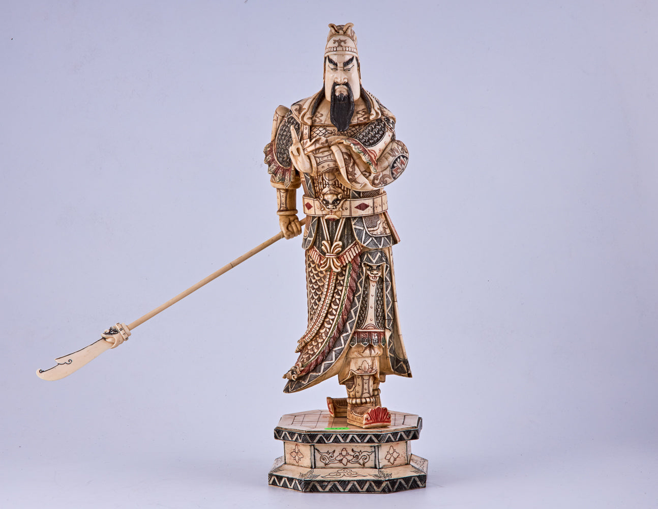 Antique ivory sculpture of "Saintly Emperor Guan"