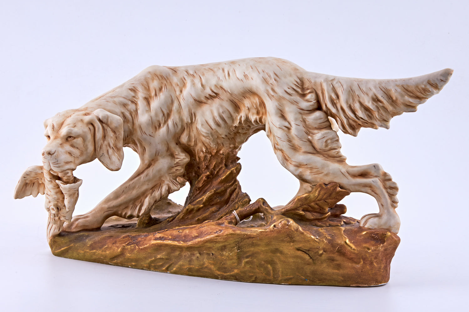 Figura de Porcelana Royal Dux Bohemia de Setter Inglés durante la caza