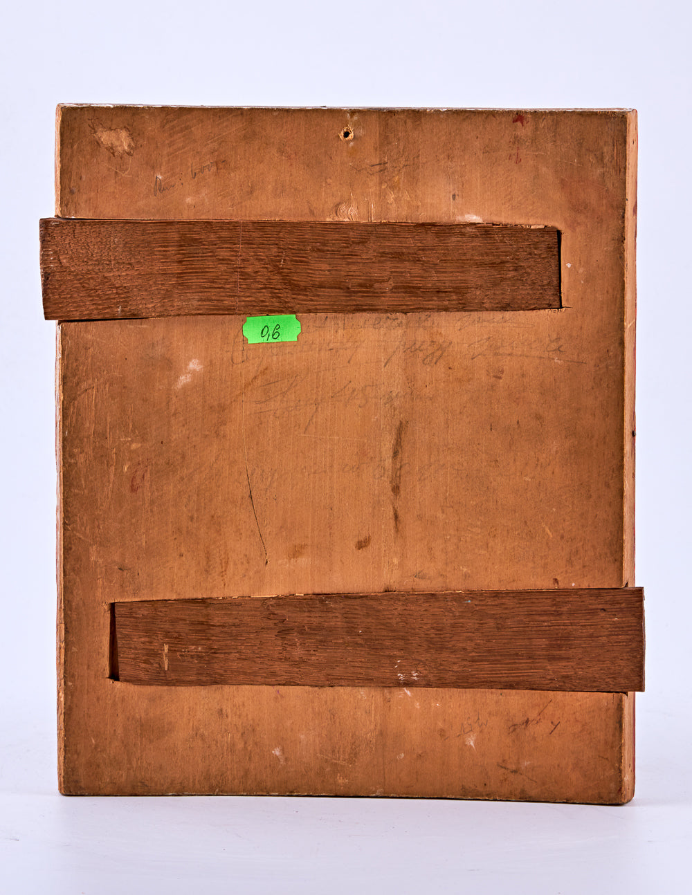 A hand-painted icon of “The Intercession of the Theotokos,” crafted with tempera and gold on birch wood