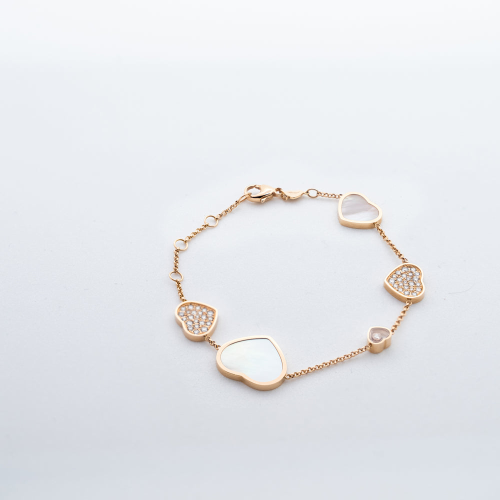 Chopard bracelet with mother of pearl and diamonds from "Happy hearts" collection