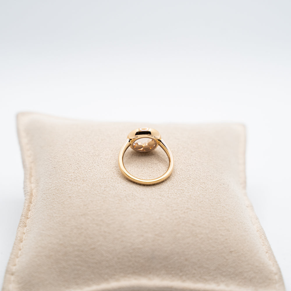 Chopard 18k rose gold Happy Diamonds ring from "HAPPY CURVES" collection