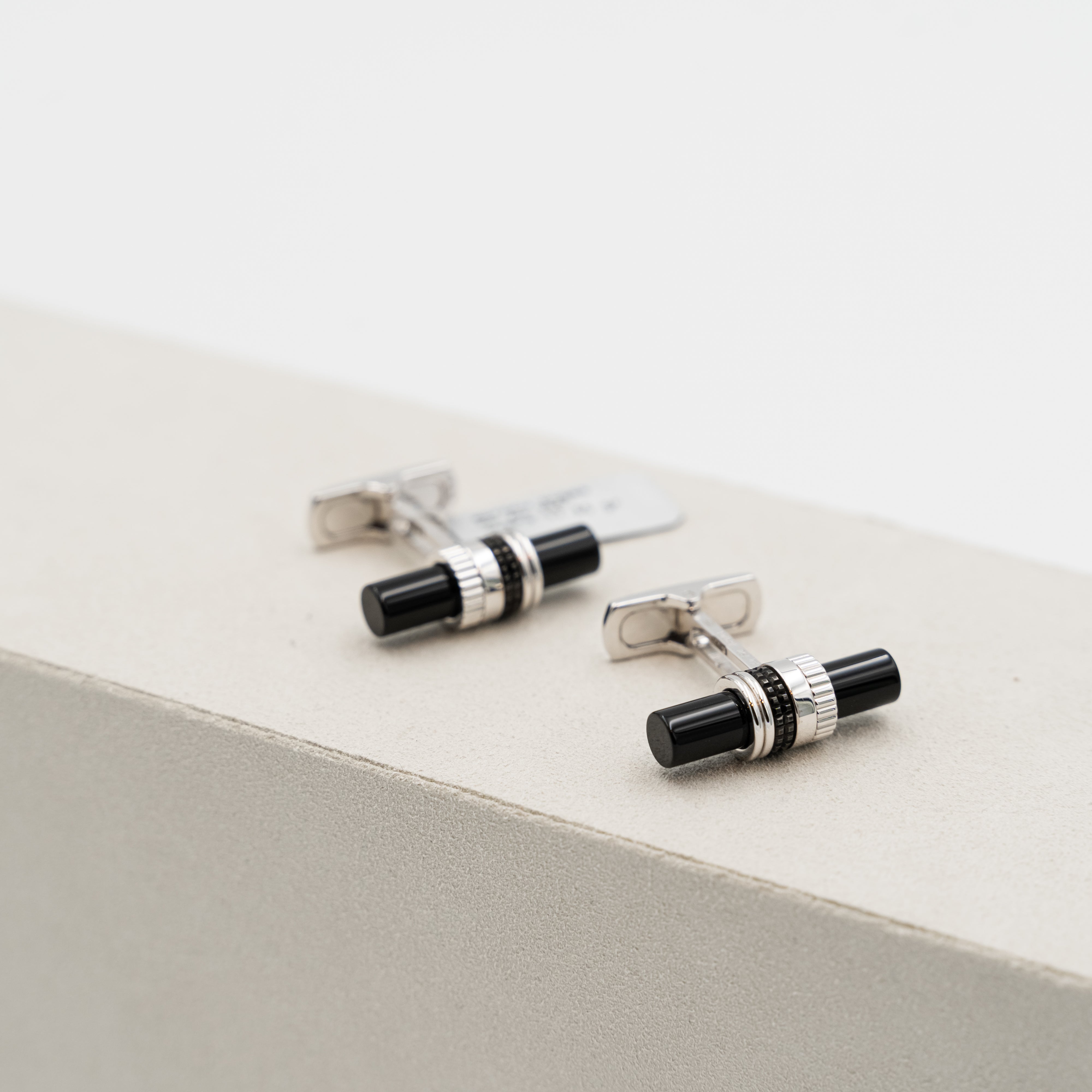 Boucheron Quatre Black Edition 18k white gold cufflinks set with black Onyx
