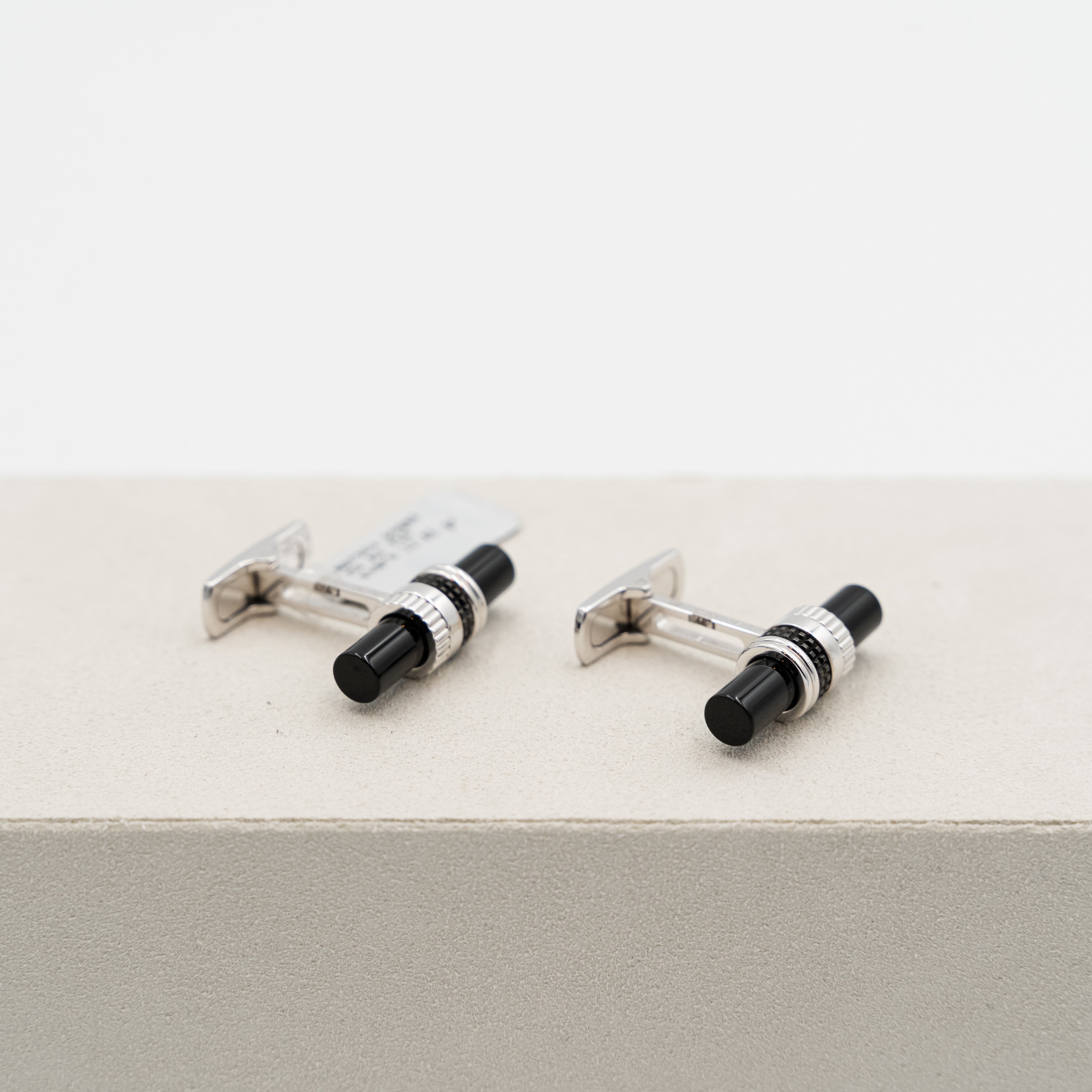 Boucheron Quatre Black Edition 18k white gold cufflinks set with black Onyx