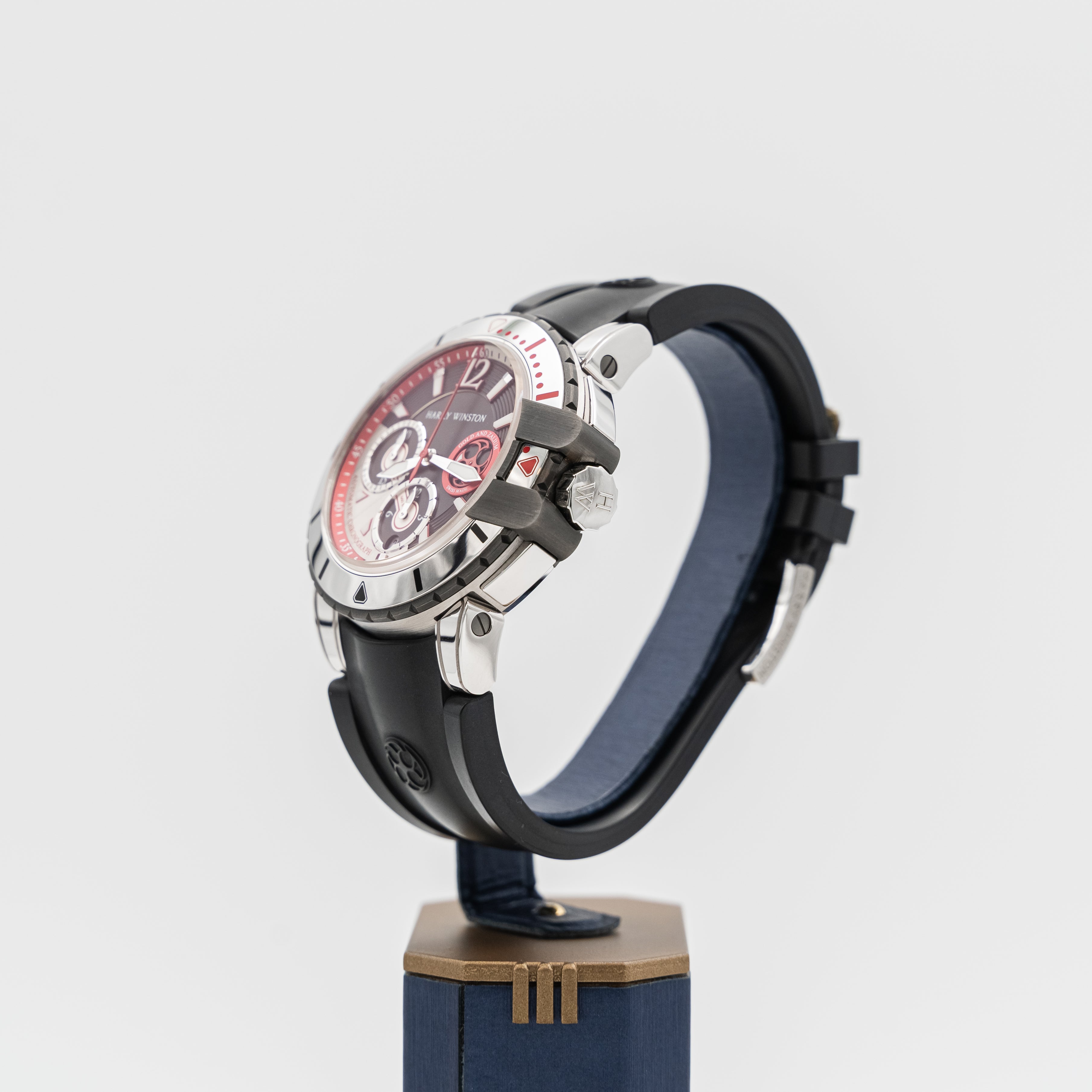 Reloj de pulsera para hombre Harry Winston Ocean Diver OCEACH44WZ001 de oro blanco de 18 quilates y zalium