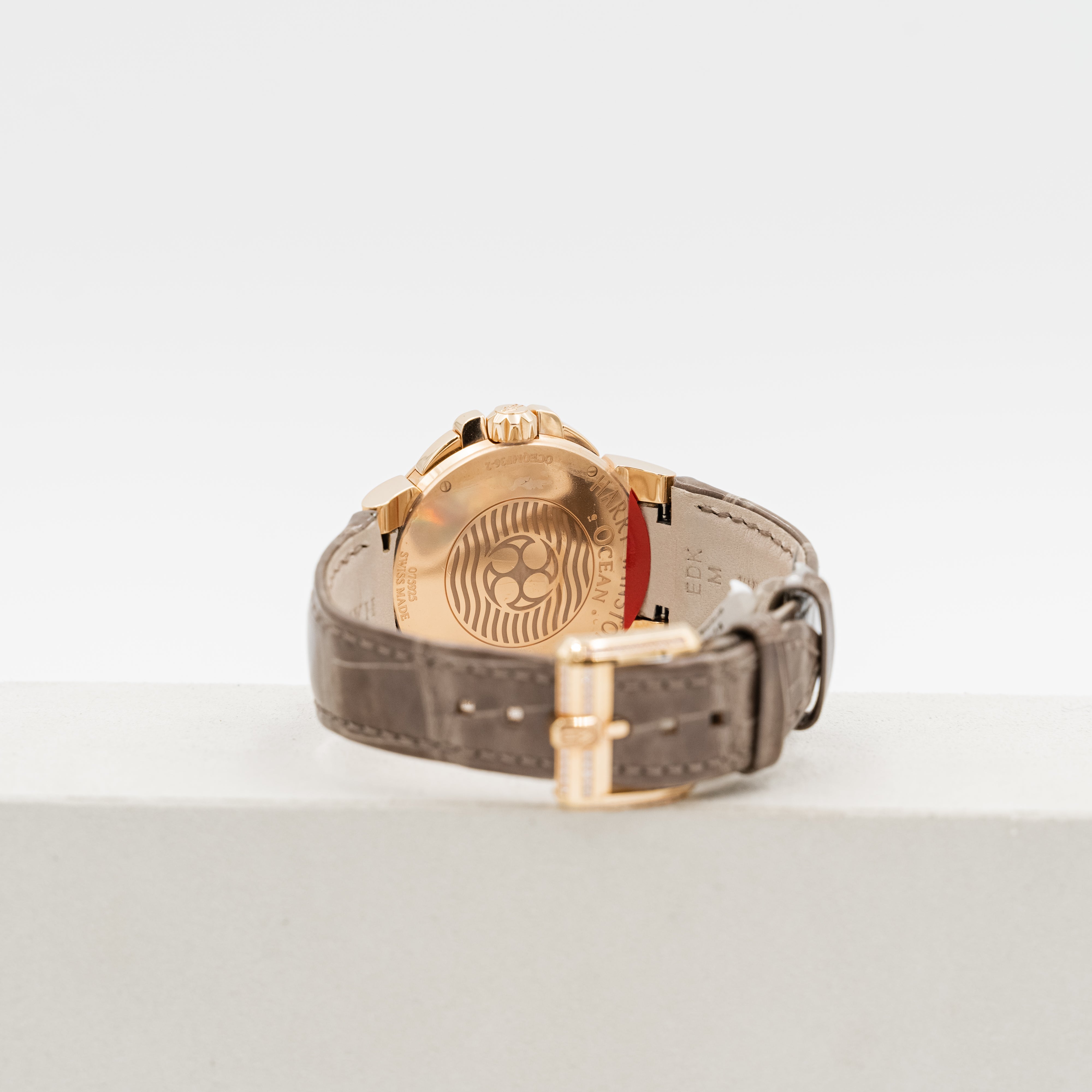 Harry Winston Moon Phase Quartz 18 rose gold Ladies wrist watch set with diamonds, Reference No. OCEQMP36RR026