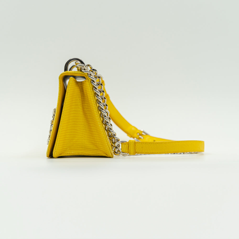Dior Cruise 2017 Yellow Lizard leather Diorama Club Bag
