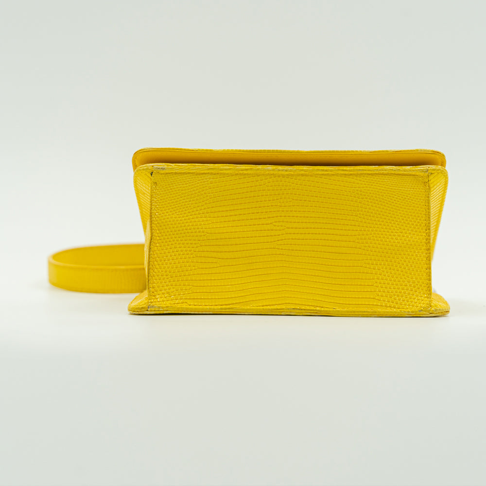 Dior Cruise 2017 Yellow Lizard leather Diorama Club Bag