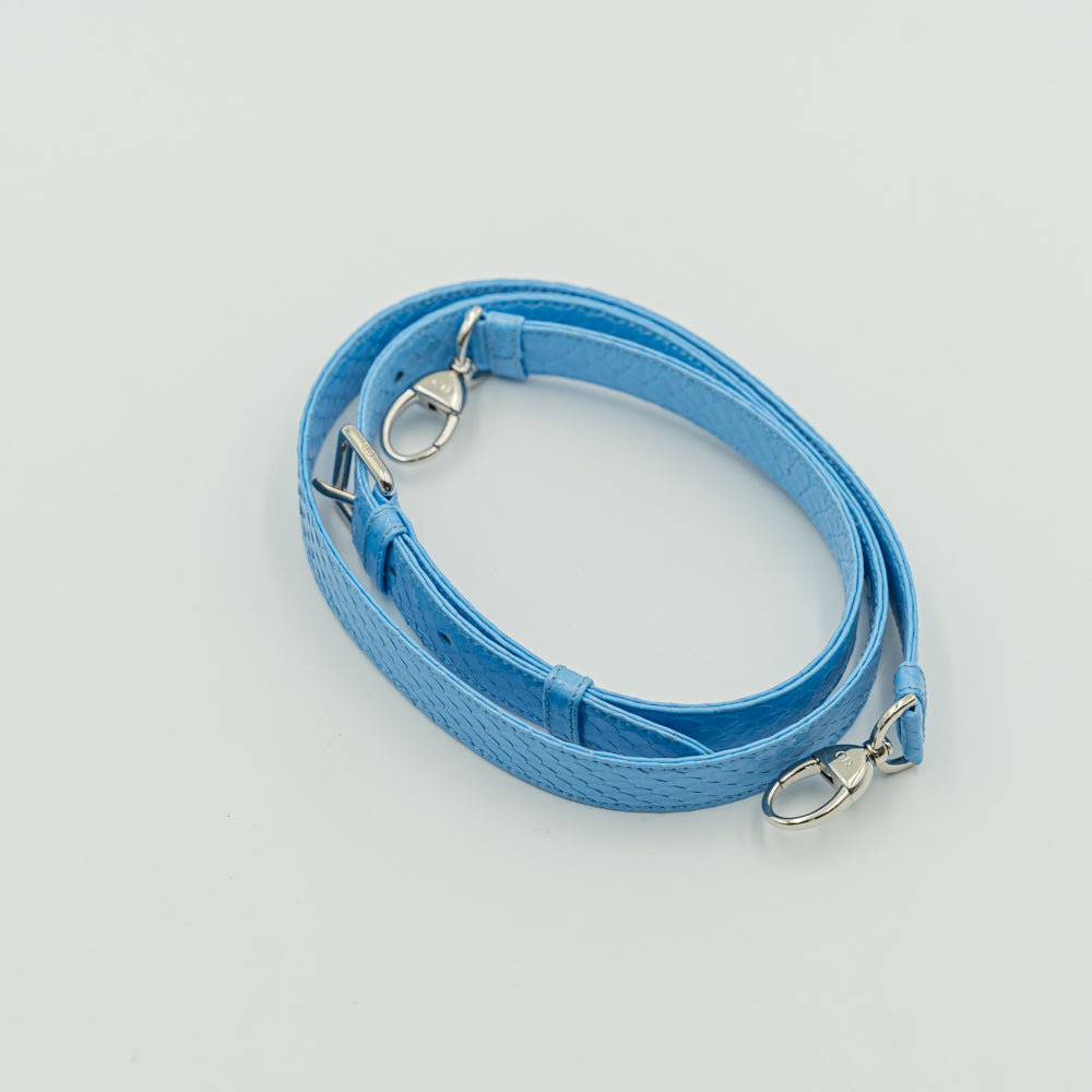 Bolso Tote Lady Dior Edición Especial Tamaño Mediano Piel Pitón Azul Glaciar