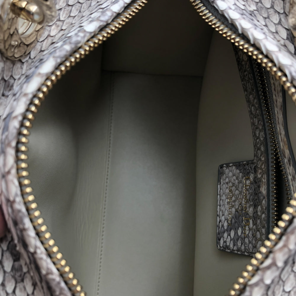 Medium size Lady Dior Metallic Gold/Brown Python skin Lady Dior Tote