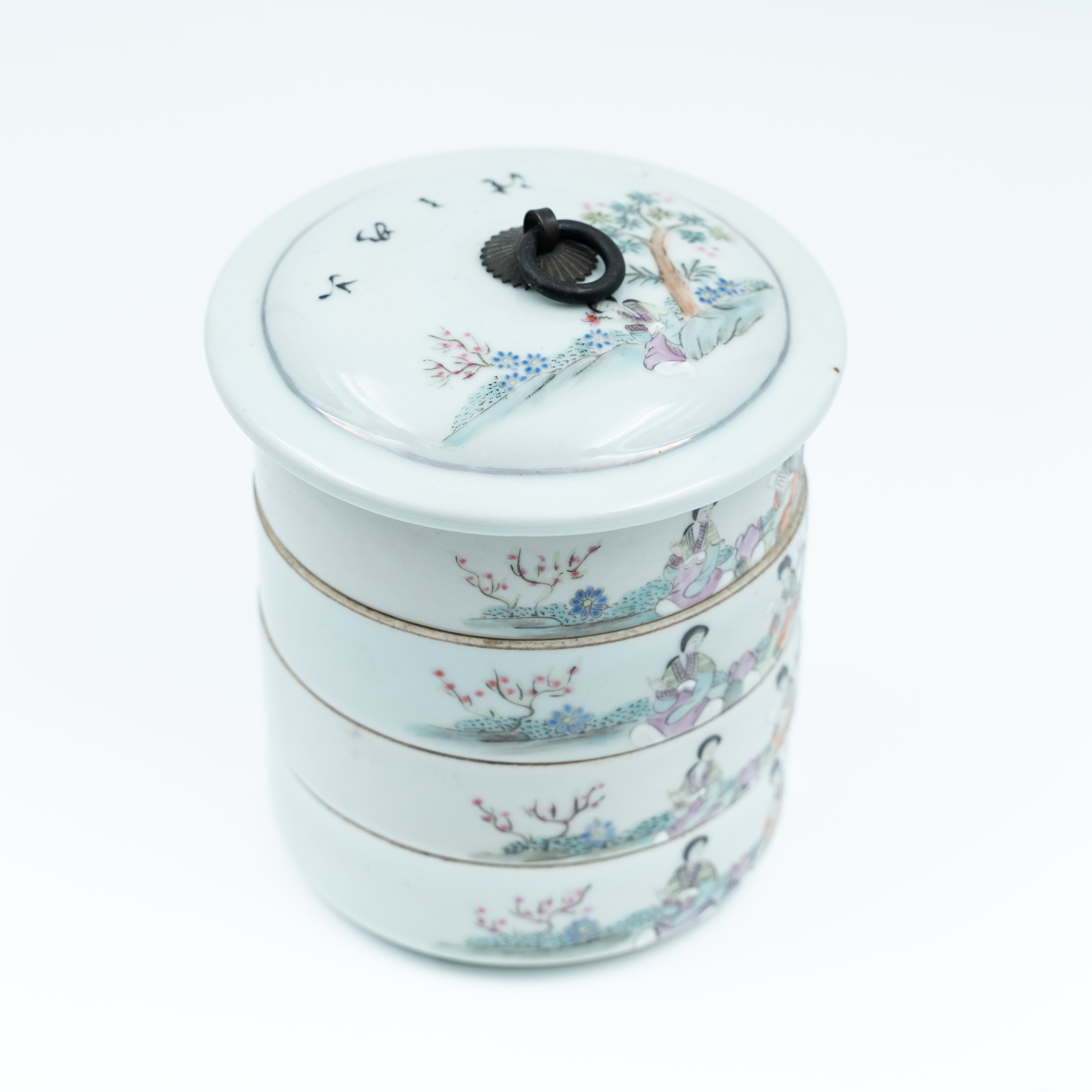 Early 20th century Chinese porcelain tray hand painted by Tang Zizhen