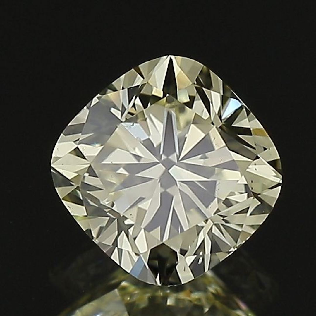 Diamante suelto de talla brillante modificado con cojín de claridad VS2 de 0,75 ct con certificación GIA de color amarillo elegante