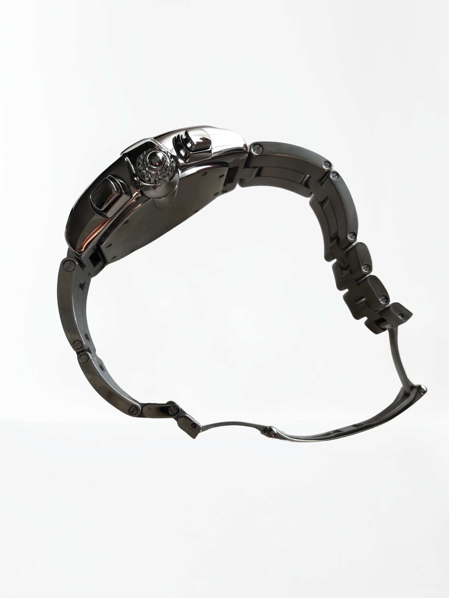 Pre-owned stainless steel Cartier Roadster Chronograph 2618 with box