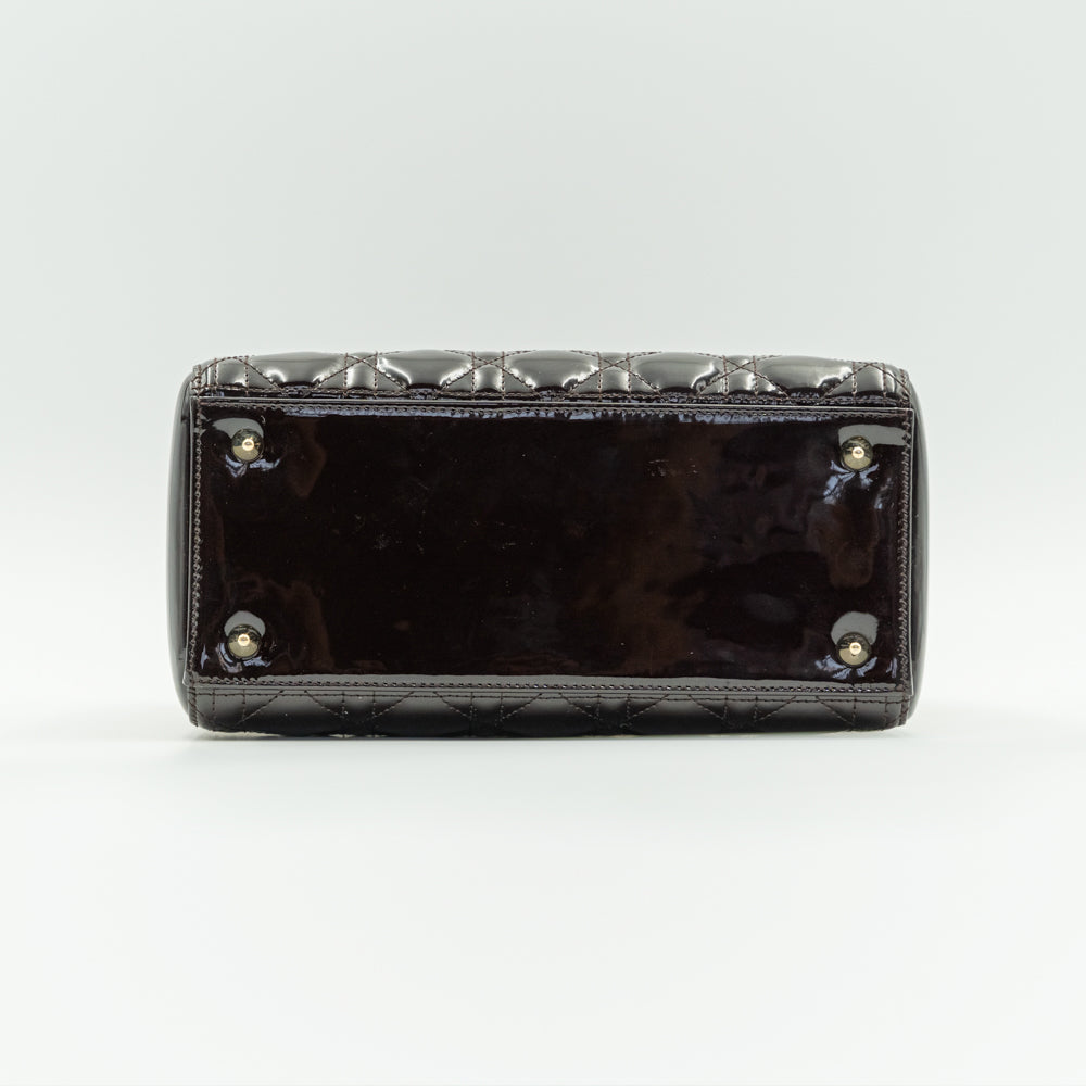 Lady Dior Medium size Totem brown lambskin handbag