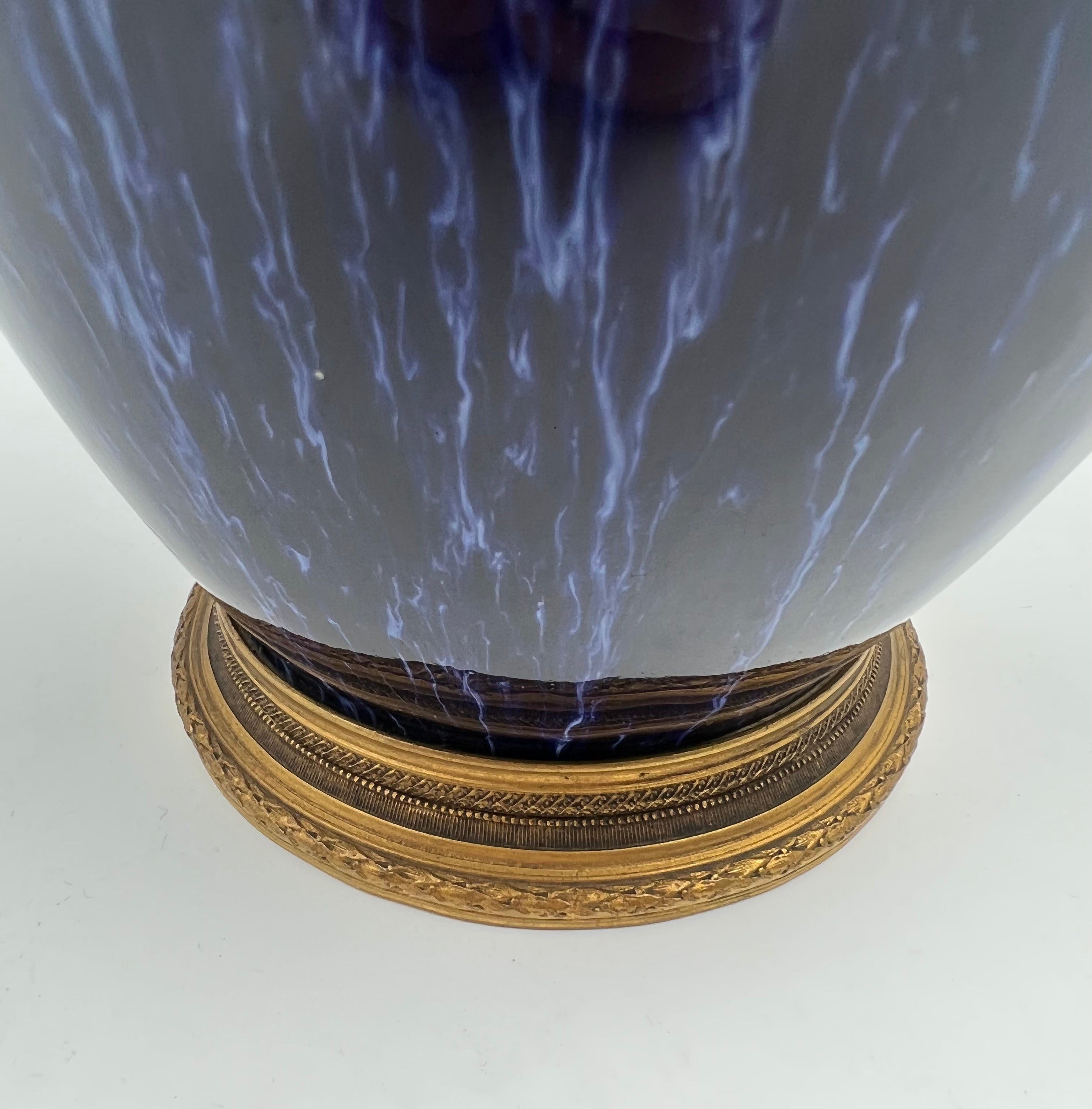 Antique Boch Freres Keramis (Co.) medium size cobalt blue vase