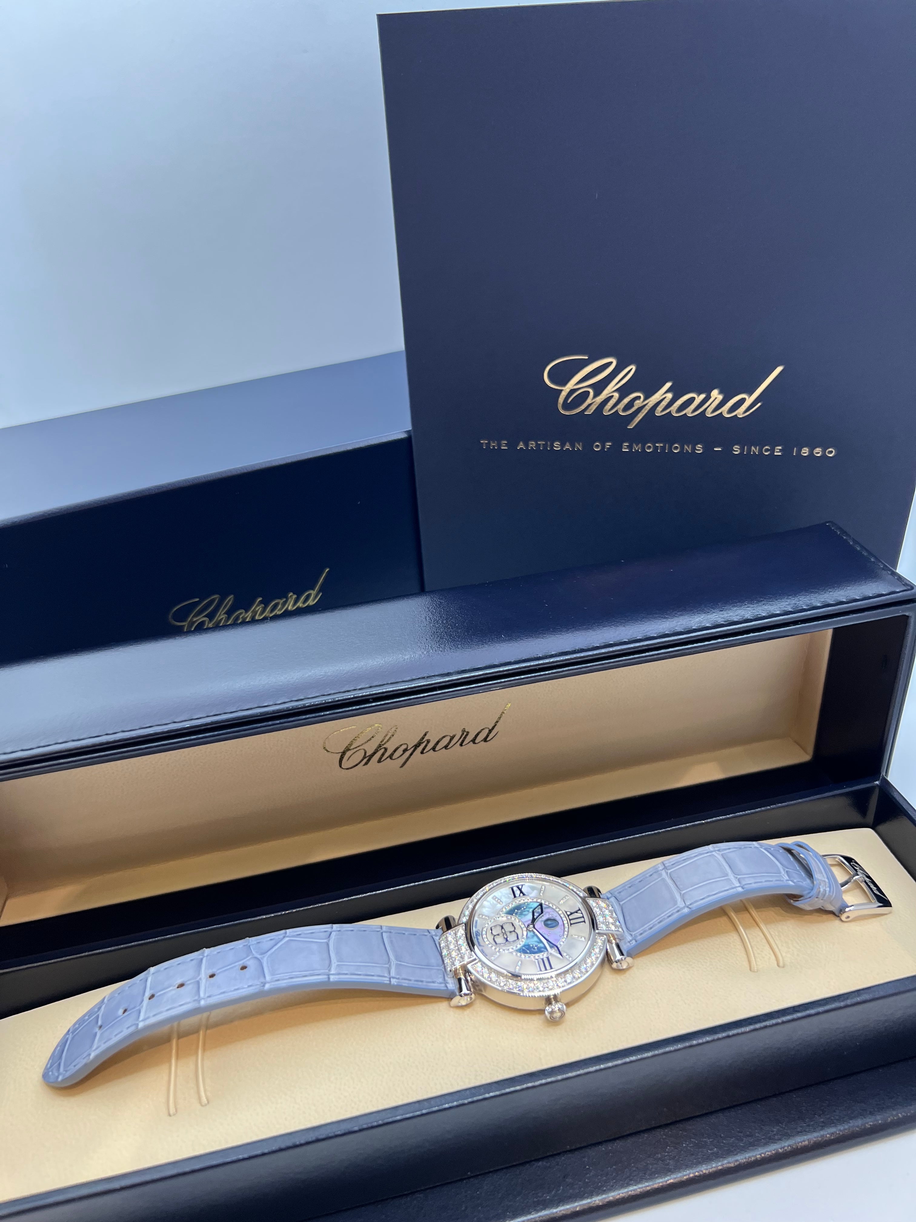 JUEGO COMPLETO RELOJ CHOPARD IMPERIALE AUTOMÁTICO CON FASE LUNAR PARA MUJER 36 MM