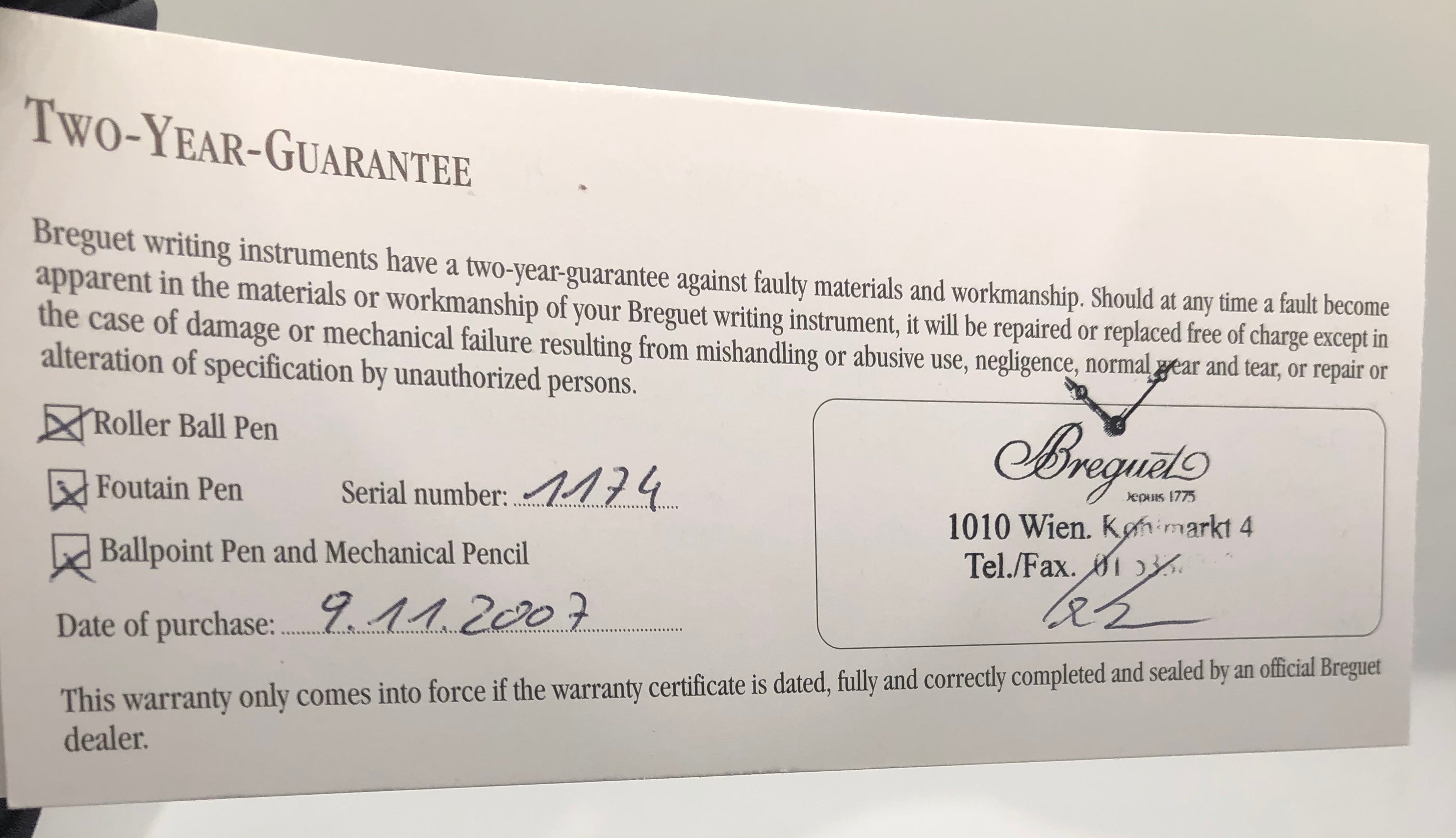 BREGUET: JUEGO DE 3 INSTRUMENTOS DE ESCRITURA EN PLATA DE LEY