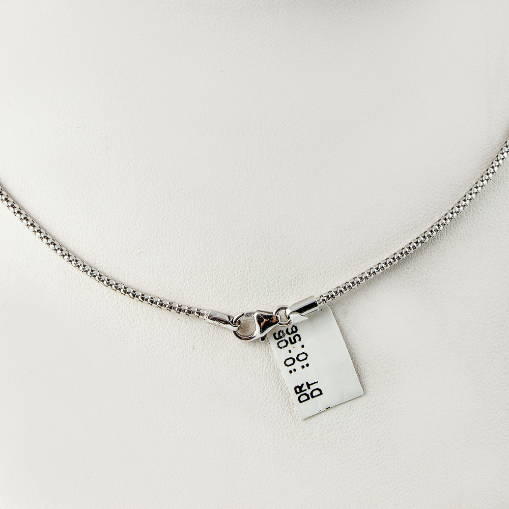 Collar negligé en oro blanco de 18k engastado con 0,13 CTW de diamantes y 2 perlas de agua salada