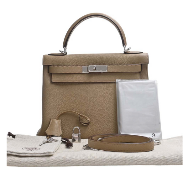 Hermes Kelly 28 in Beige colour with accessories