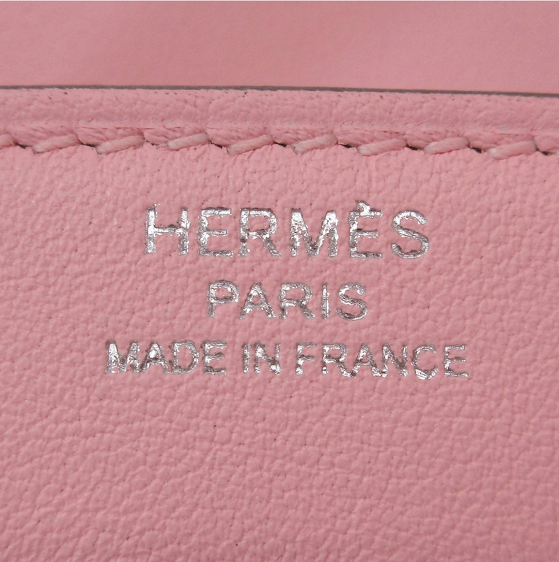 Bolso rosa Hermes Birkin 25 confeccionado en cuero Vaeu Swift Juego completo