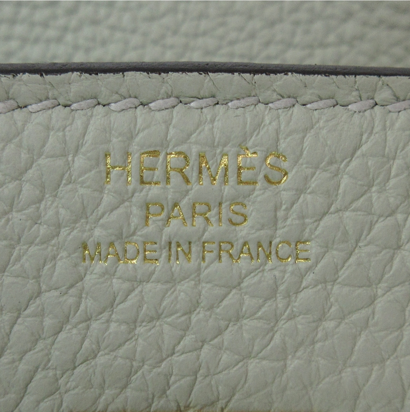 Hermes Gris Neve Togo Birkin 25 Hardware de oro