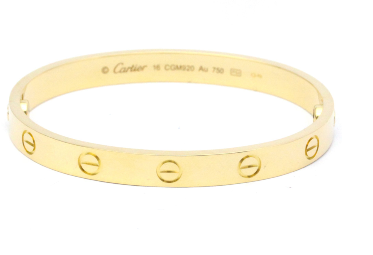 18K yellow gold Cartier LOVE bracelet with a screwdriver
