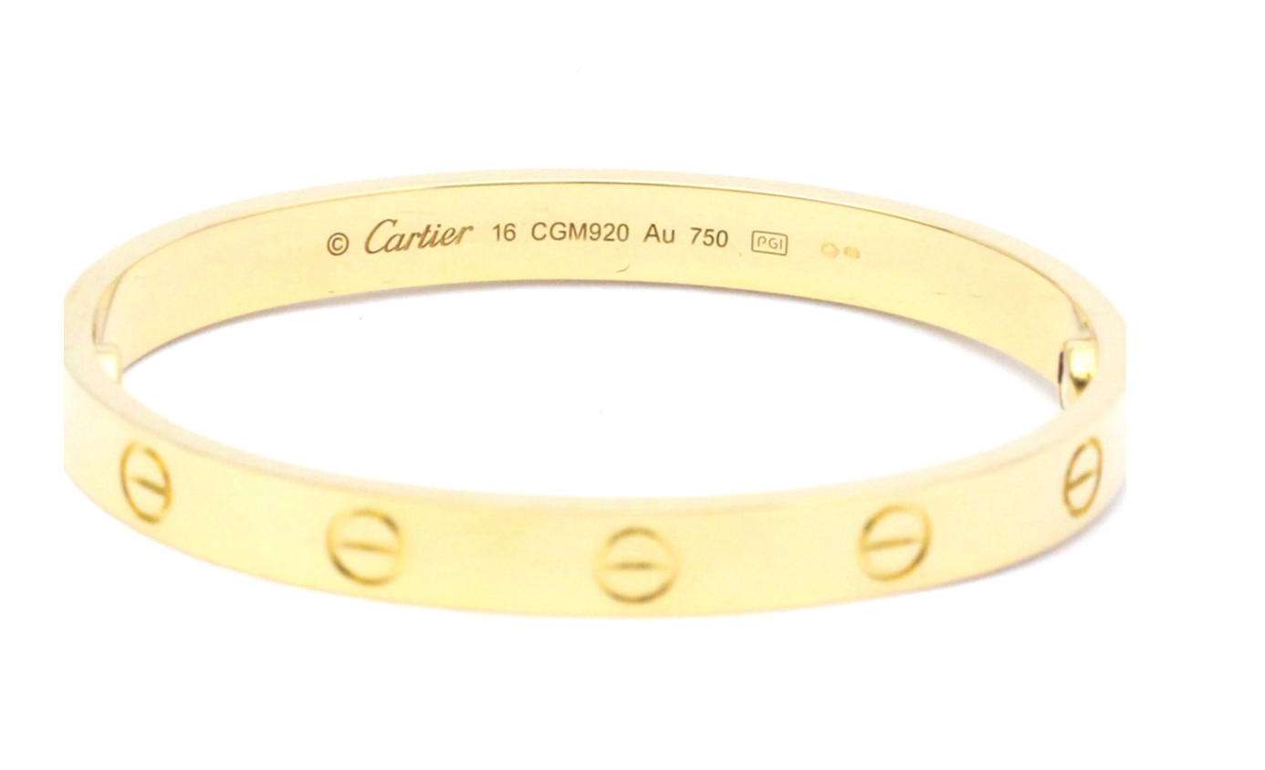 18K yellow gold Cartier LOVE bracelet with a screwdriver