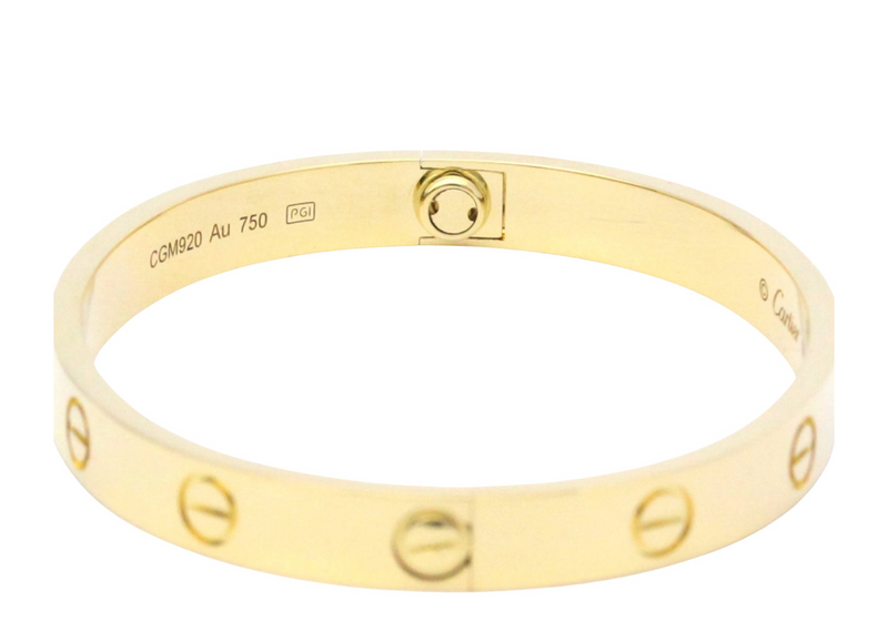 18K yellow gold Cartier LOVE bracelet with a screwdriver