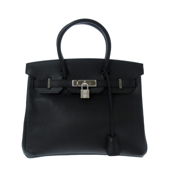Hermés Birkin 30 公分黑色皮革手提包，附防塵袋、Cadena（附鑰匙）和 Clochette
