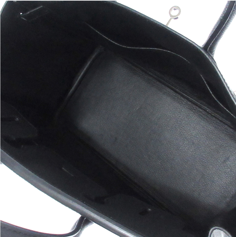 Hermés Birkin 30cm Black leather handbag with dust bag, Cadena (with key), and Clochette