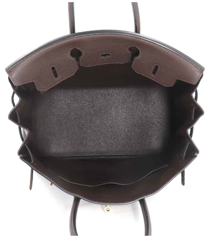 Brown Hermés Birkin 35 leather handbag with accessories