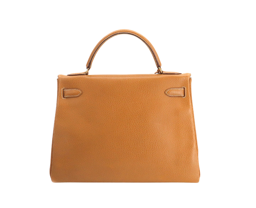Hermes Kelly 32 gold Camel tan Togo Retourne V stamp, 1966 handbag