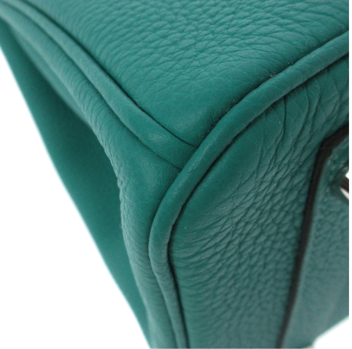 Bolso de cuero Green (Verre Veronne) Hermes Birkin 30 Togo con un hardware plateado