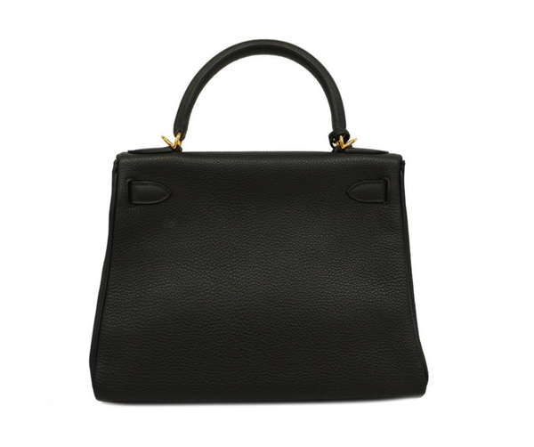Hermes Kelly 28 Togo leather handbag with a gold hardware
