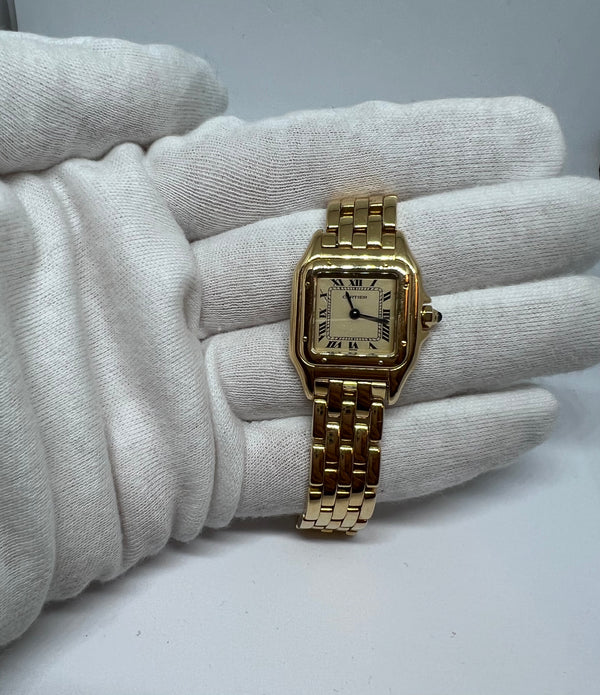Vintage small Cartier de Panthere 18K yellow gold wristwatch - Full set