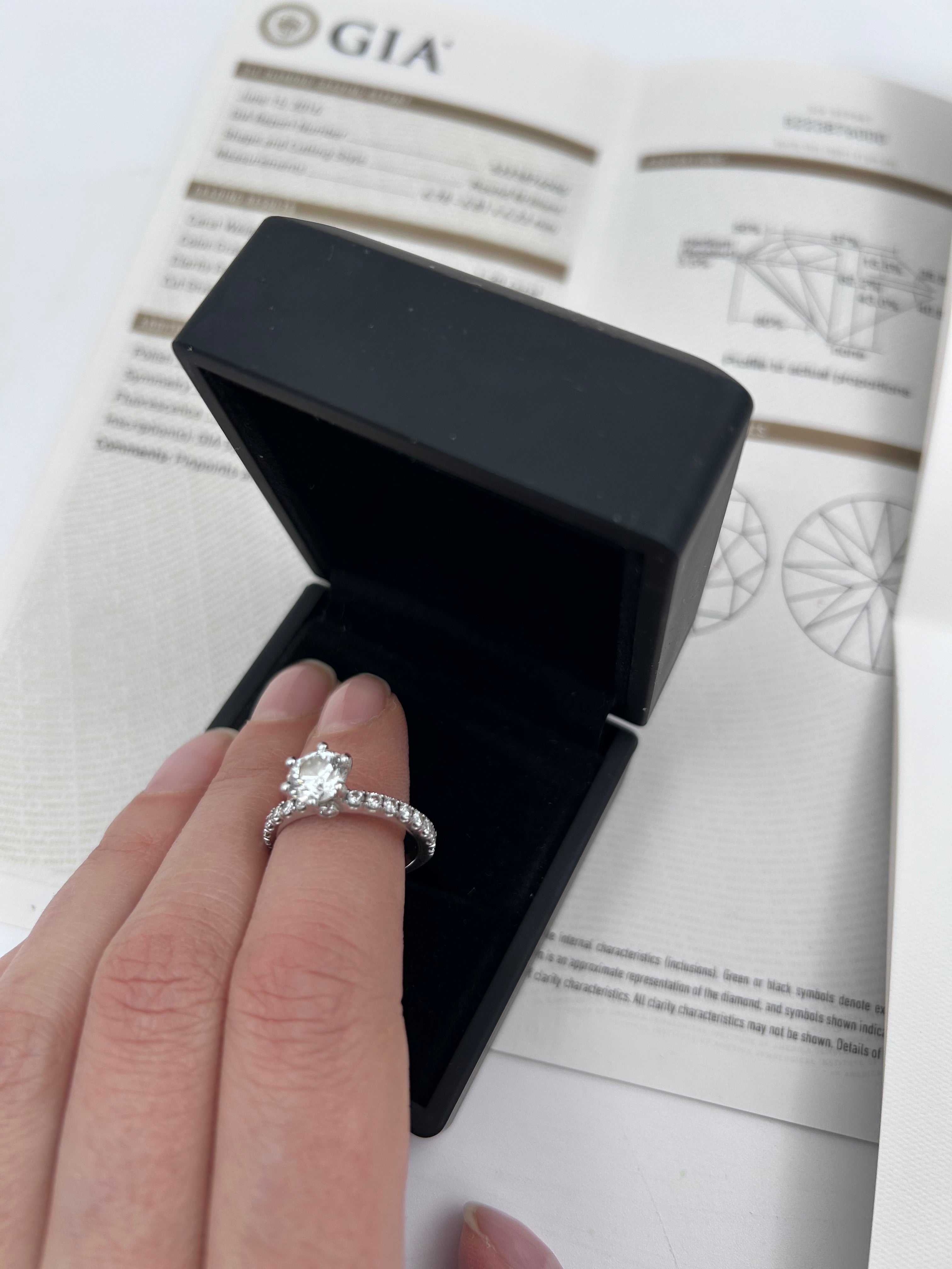 Pre-owned solitaire ring featuring a natural 1.20ct round brilliant diamond (VS2, H color)