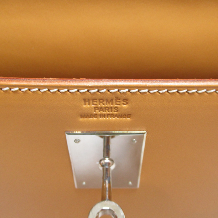 Hermés Kelly 32cm Gold Epsom Sellier handbag with shoulder strap, lock, keys, clochette, dust bag, and box