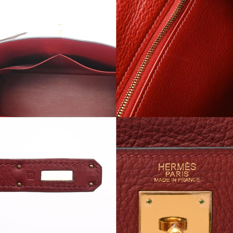 Hermes Kelly 32 紅色皮革，附錶帶和配件