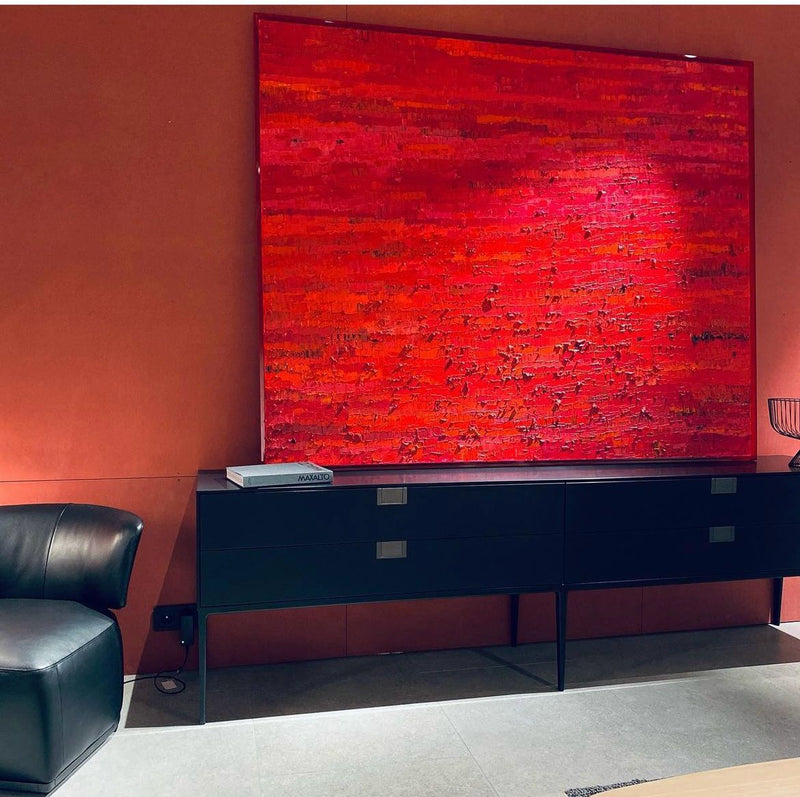"Rosso Vermiglione" óleo sobre lienzo de Ieva Bondare