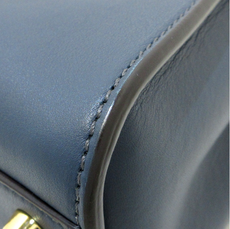 Fendi Peekaboo Iseeu Small Navy blue leather bag with a long strap