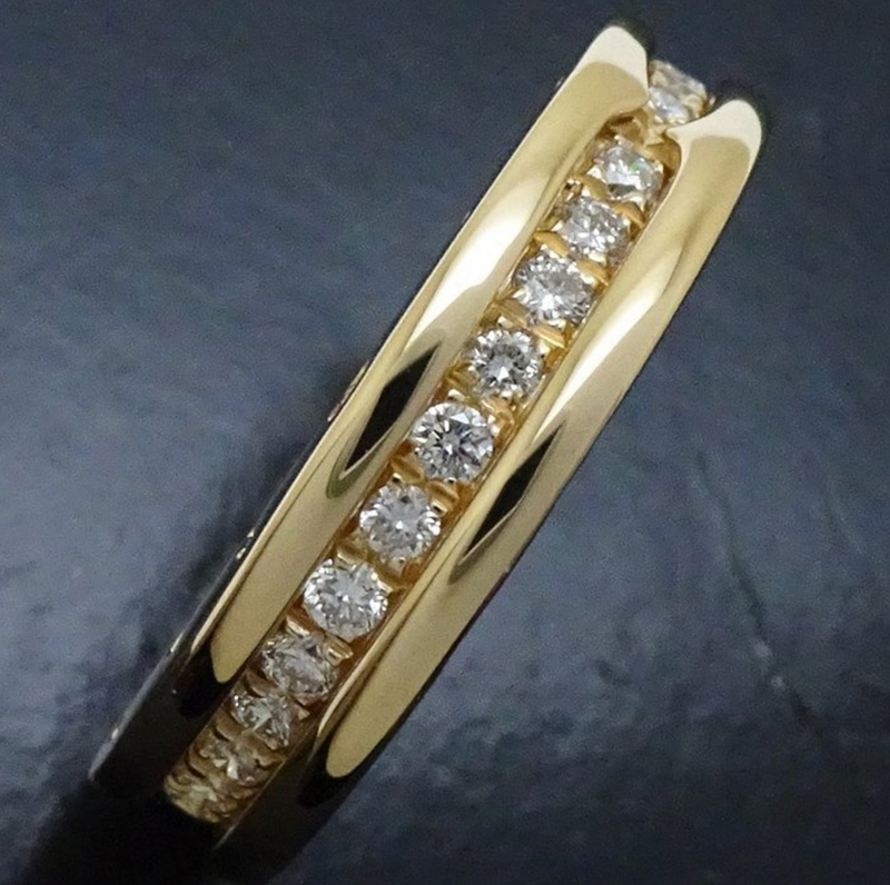 Bulgari B.Zero1 small model 18k yellow gold ring with diamonds