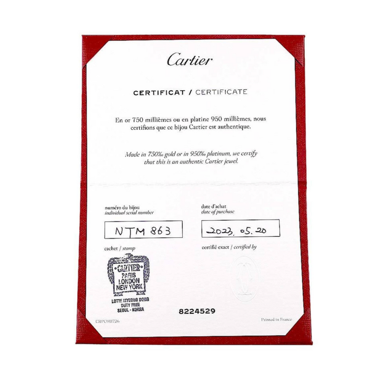 Anillo Cartier Juste un clou de oro rosa de 18k con certificado y caja original