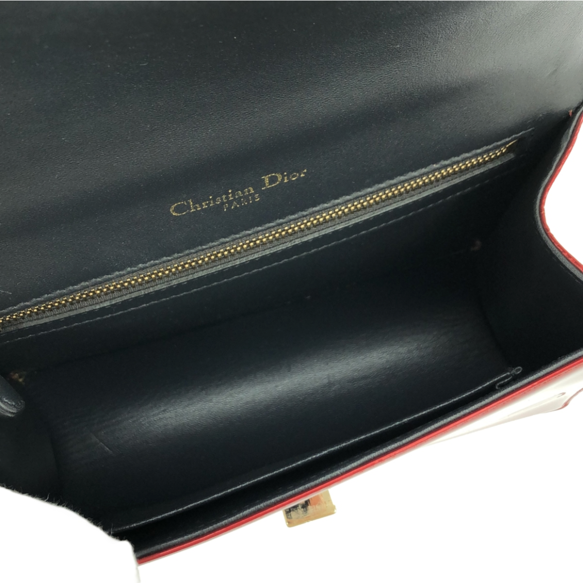 Dior Diorama in vibrant red colour crafted from metallic leather