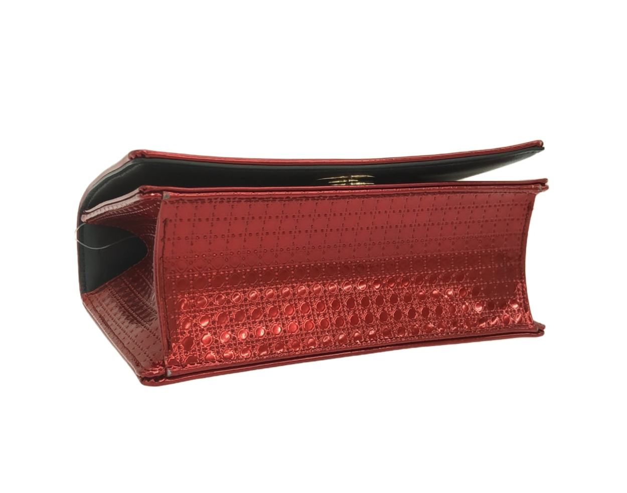 Dior Diorama in vibrant red colour crafted from metallic leather