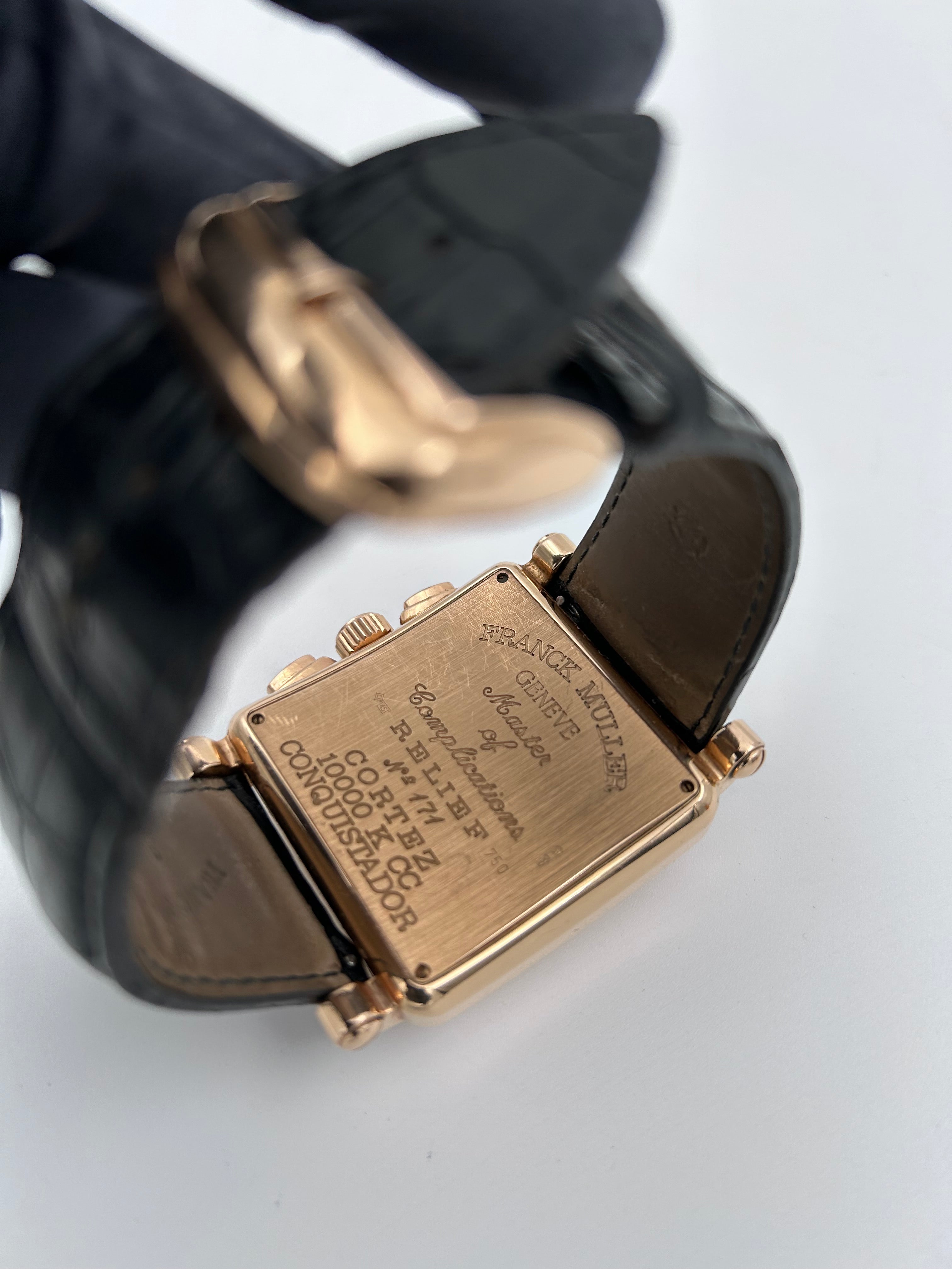 Pre-owned 18k rose gold Franck Muller Conquistador 10000 K CC King Cortez men's wristwatch