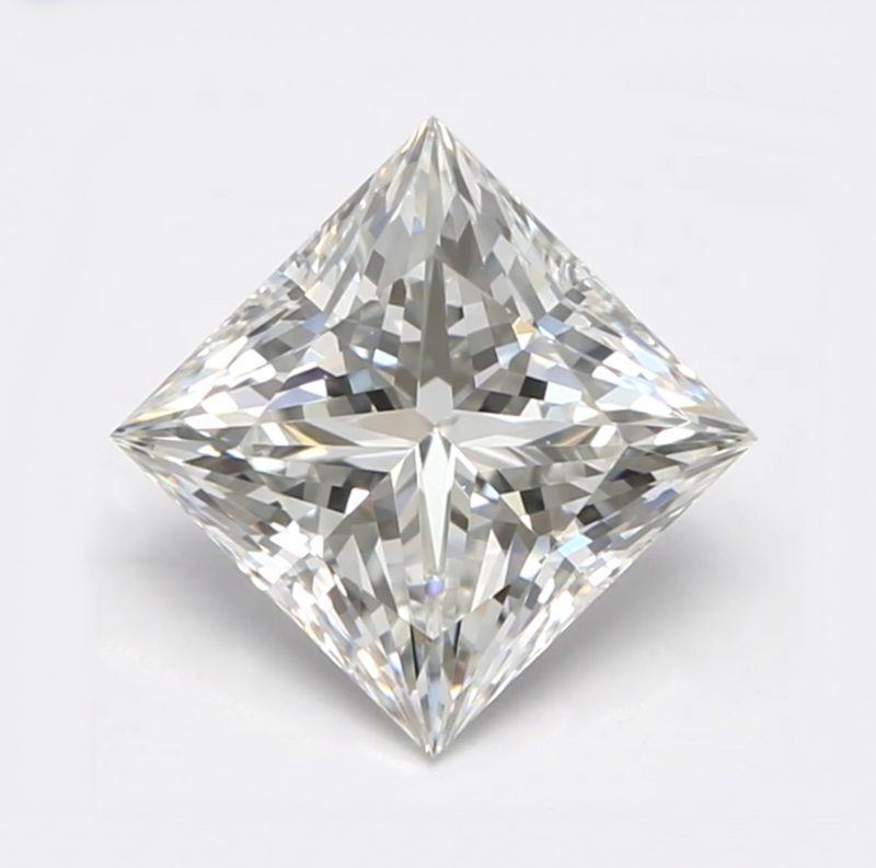 Diamante de claridad IF de talla princesa de color G de 1,06 quilates