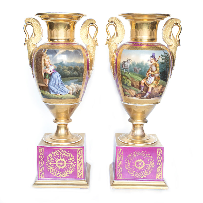 Empire style porcelain vases